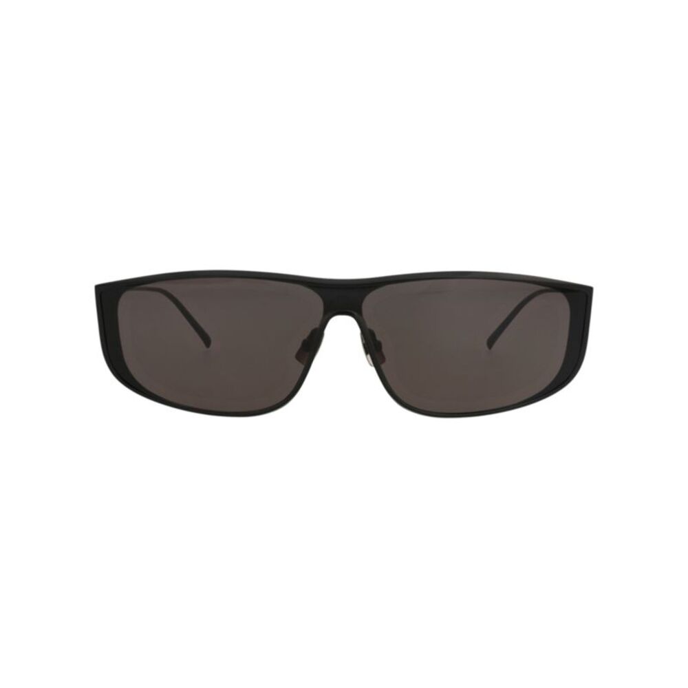 Saint Laurent Shield-Frame Metal Sunglasses Black Unisex-Adult